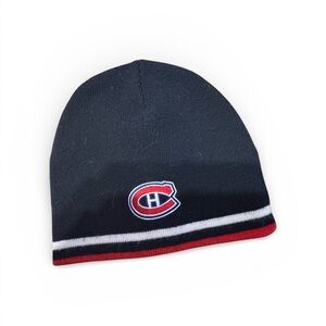 Used once Canadians official NFL Black Beanie with Red and White Logo,revesible